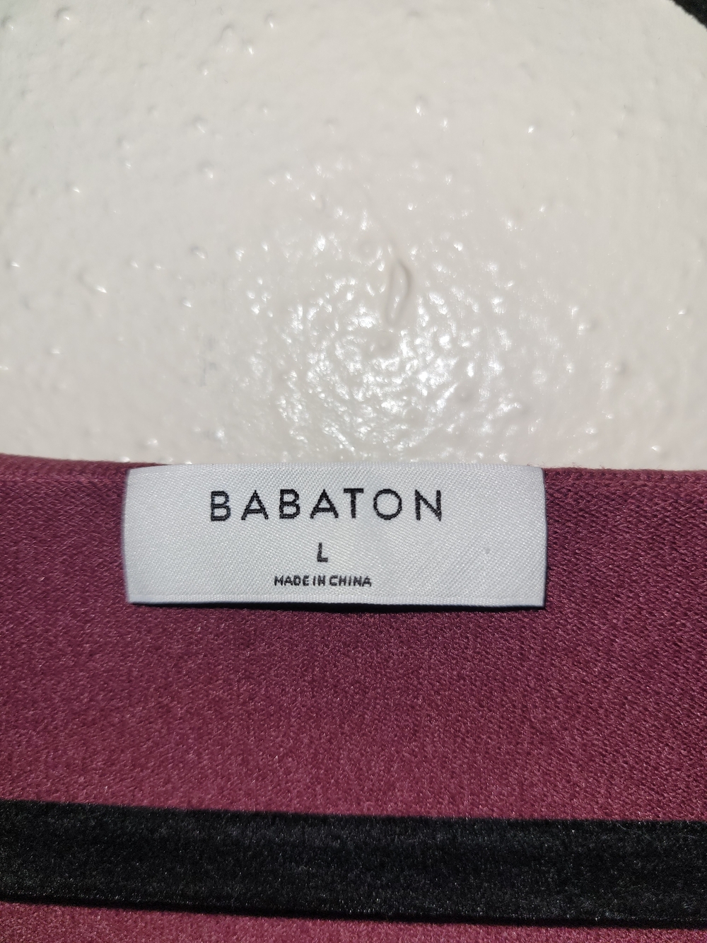 Babaton Contour Square Neck Long Sleeve Crop Top Mauve Pink Size Large - Picture 2 of 4